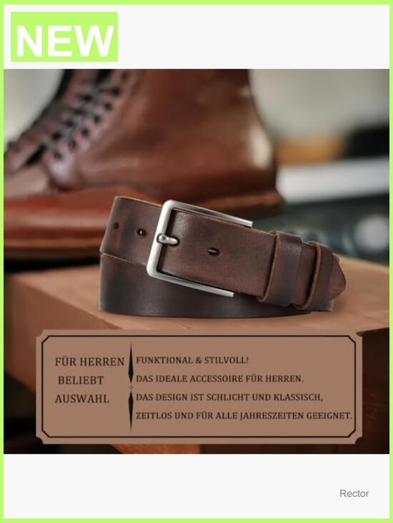 Buffway Leather Belt for Men - Durable Full Grain Men Men\'s Genuine Full Grain Leather Casual Belt 1.5\